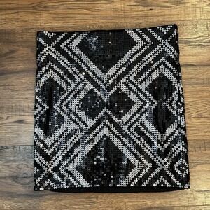 Dynamite Black Sequins‎ Skirt Womens M Y2K 2000s Coquette Going Out Party Club